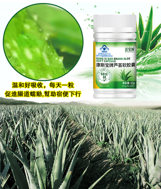 蘆薈軟膠囊潤腸通便秘排宿便瘦身膠囊